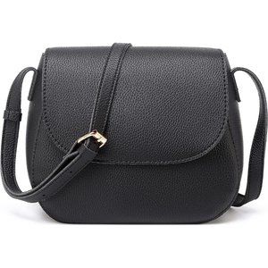 Crossbody Bags for Women Vegan Leather Small Shoulder Bag Purses Handbags-Black